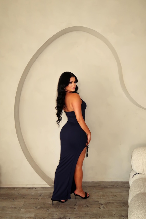 black halter dress maxi Lady Tie - Maren Satin Dress to Impress Music Sold By:Box of 50 Maxi length Sizing Festive Dress for Winter Events