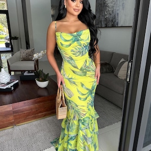 Lime Summer Tropics Dress