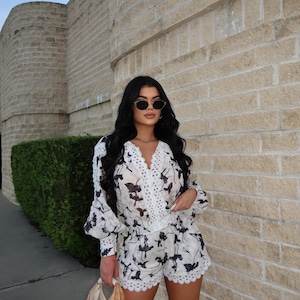 Black & White Brunch Short Set
