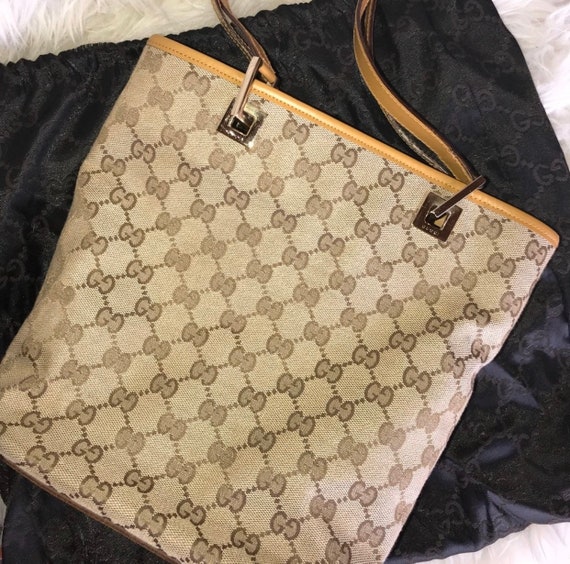 Vintage Gucci Small GG Bucket Tote