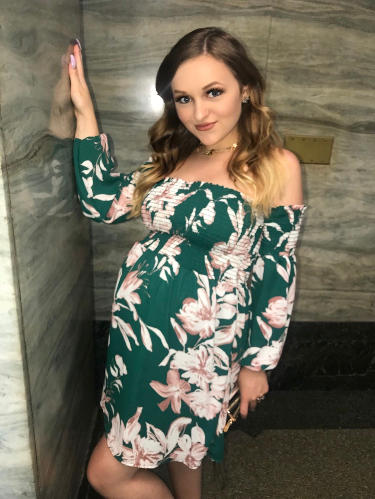 Green Floral off Shoulder Shift Dress - Etsy