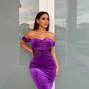 Purple off the Shoulder Dress - Etsy Purple off the Shoulder Dress - Etsy