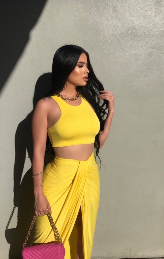Two piece hotsell yellow outfit