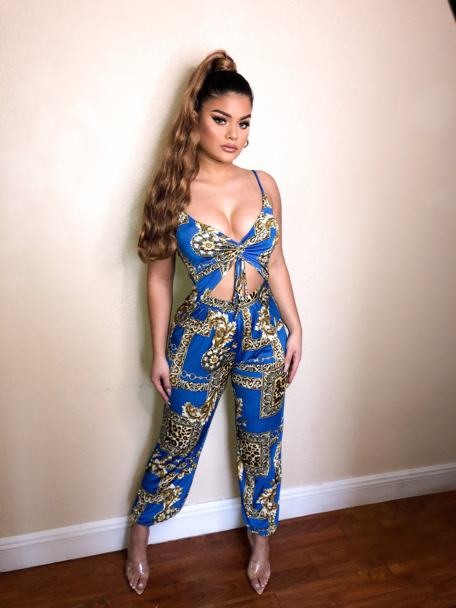 Blue and cheap gold romper