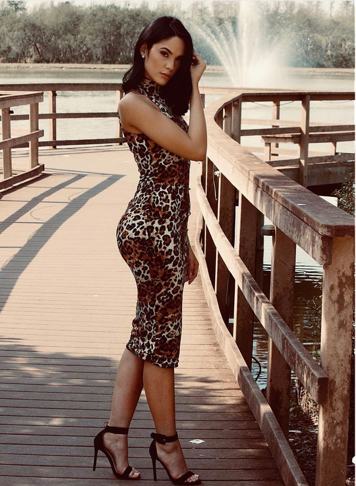 bodycon cheetah dress Kailani Leopard Bodycon Dress / L