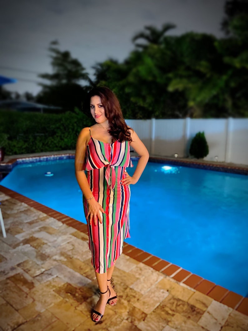 Multi-Color Stripe Dress main image 1