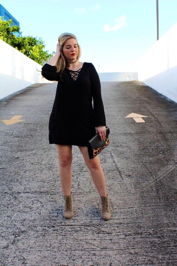 Lace Up Tunic Dress