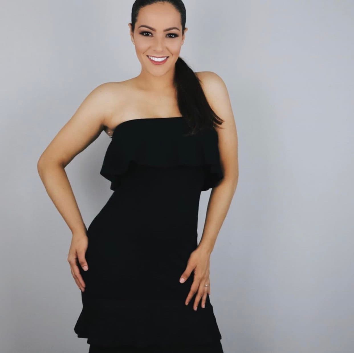 Black Strapless Mermaid Midi Dress