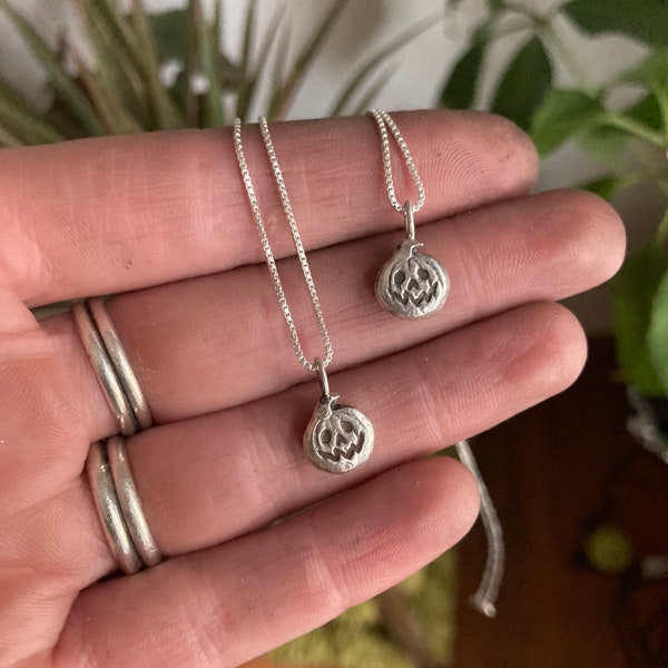 Sterling Silver Pumpkin Charm Necklace