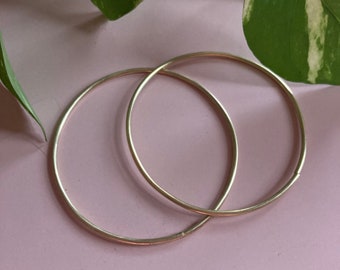 XXL Gauged Hoop Brass Earrings