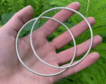 Sterling Silver Gauged Hoop Earrings