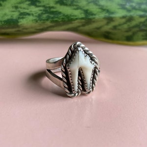 Small Coyote Tooth Ring Sterling Silver