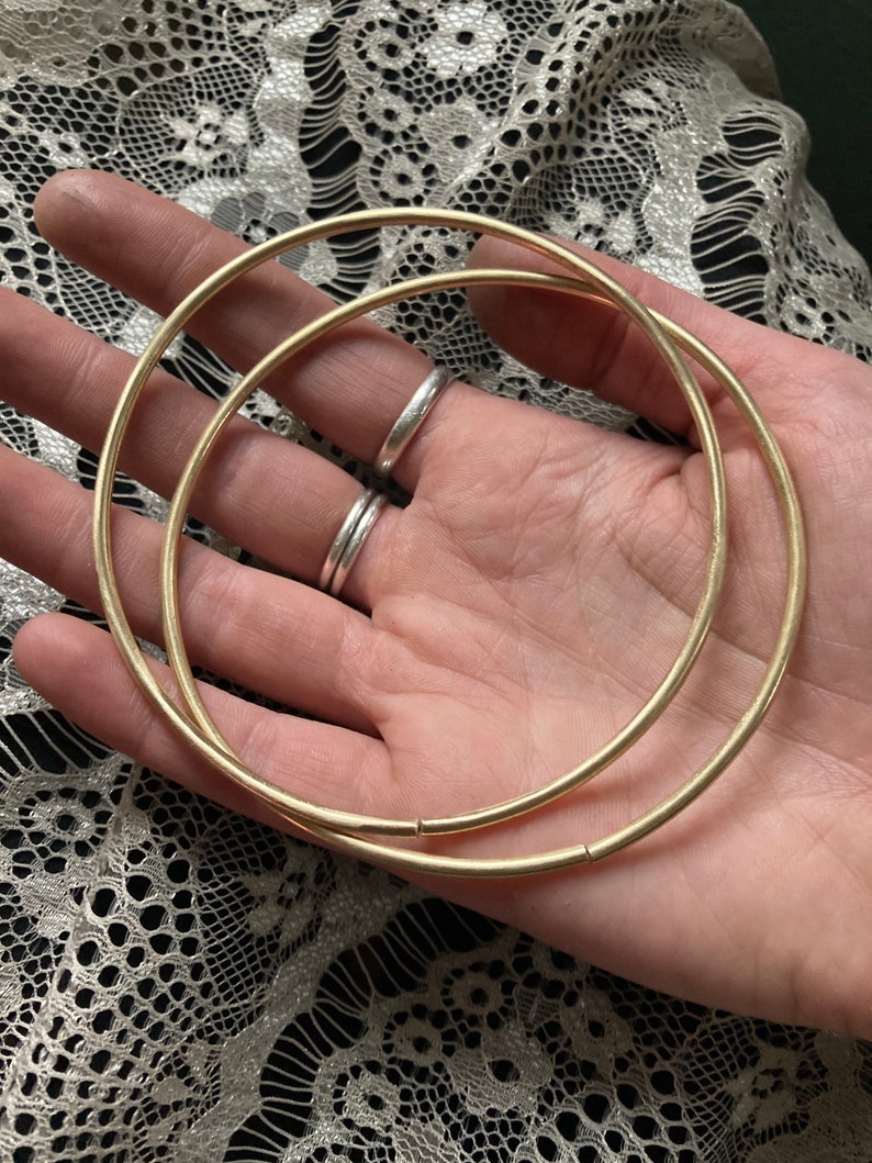 XXL Gauged Hoop Brass Earrings Etsy