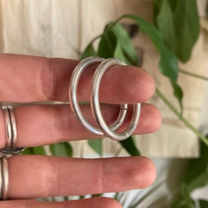 8 Gauge Sterling Silver Hoops 1.25 Inches