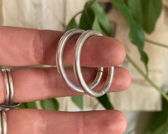 8 Gauge Sterling Silver Hoops 1.25 Inches