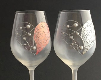 30th Wedding Anniversary Gift Glasses Pearl Milestone Celebration Drinking Cups, Unique Parents Jubelee Gift Goblets, Happy anniversary gift