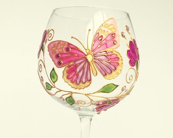 Butterfly wine glass, Mother's day gift, Birthday wine glass, Personalized wine glass, gift for girlfriend