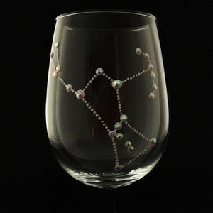 ORION CONSTELLATION Star Signe Wine Glass, Orion the Hunter Birthstone Birthday Gift For Men, Alpha Orionis STEMMED Wine Glass, Betelgeuse image 4