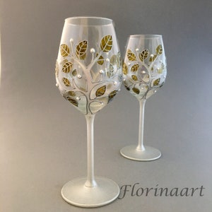 Silver Wedding Anniversary glasses. Silver Tree of life,  25th wedding anniversary wine glasses, Yggdrasil Viking Celtic symbol