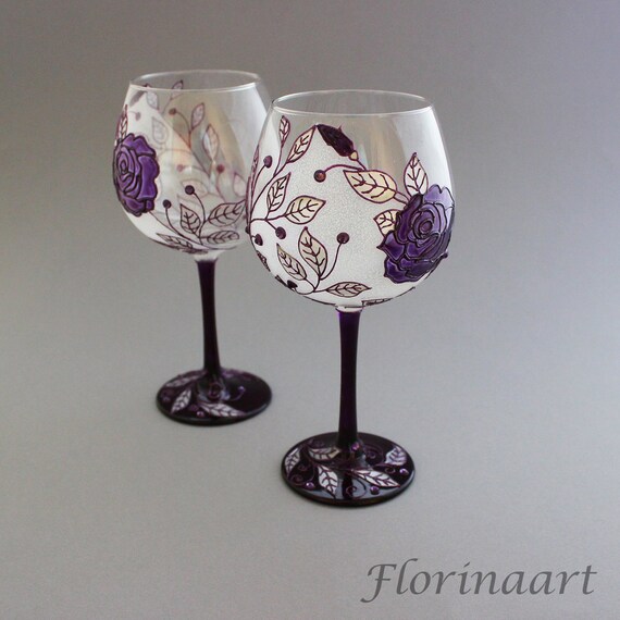 purple wine goblets
