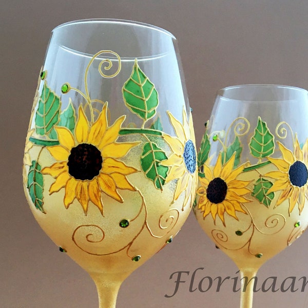 Sunflower Glasses Etsy