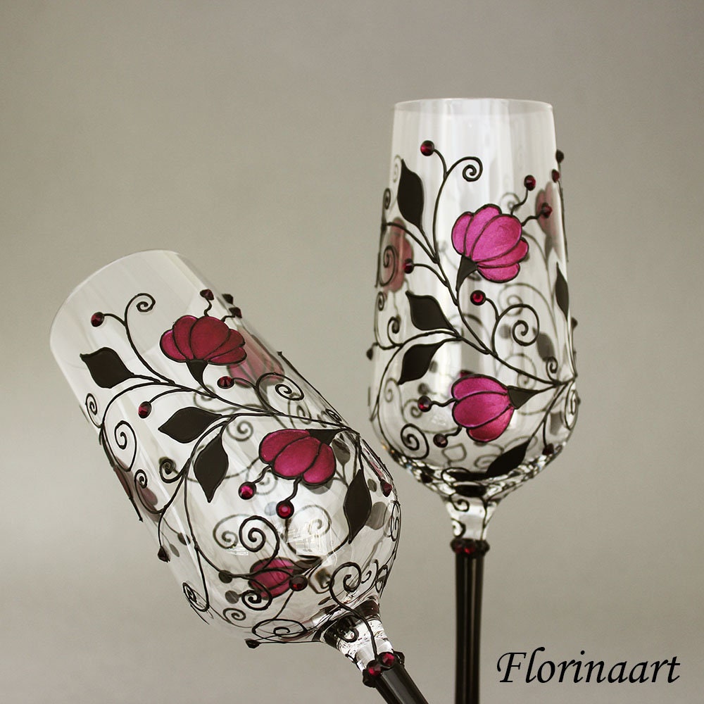 Black Gothic Wedding Glasses Gothic Gift Goblets Gothic Etsy UK