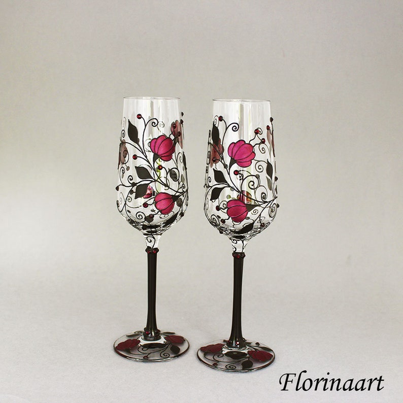 Black Gothic Wedding Glasses Gothic Gift Goblets Gothic Etsy UK
