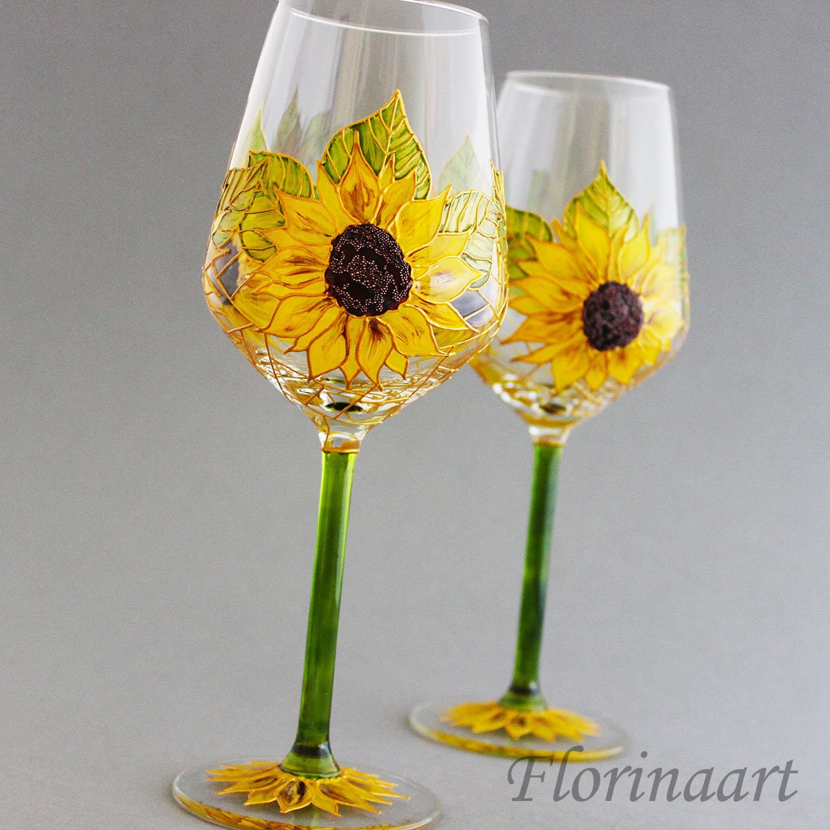 Sunflower Wedding Glasses Rustic Wedding Glasses Sunflower Etsy