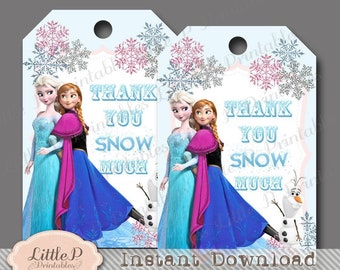 Frozen THANK YOU Tag. Frozen Favour Tag. Instant Download. Frozen Gift Tag Printable. Elsa Thank You Tag. Elsa Favour Tag. Anna Tag 041