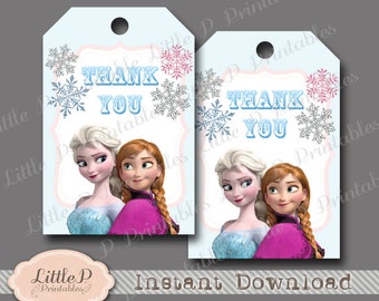 Frozen THANK YOU Tag. Frozen Favour Tag. Instant Download. Frozen Gift Tag Printable. Elsa Thank You Tag. Elsa Favour Tag. Cute Anna Tag 041