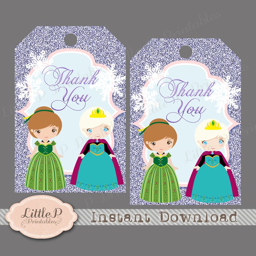Frozen THANK YOU Tag. Frozen Favour Tag. Instant Download. Frozen Gift ...