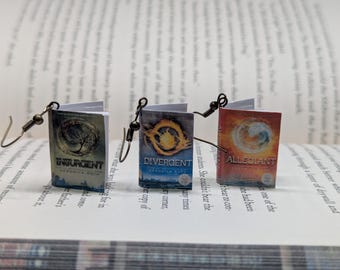 Divergent series inspired mini book earrings, booktok