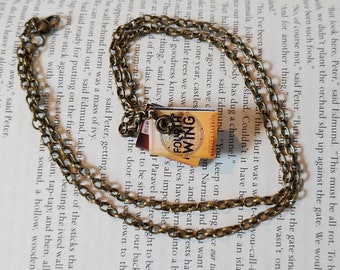 Fourth Wing Iron Flame mini book necklace, bookish book stack gift