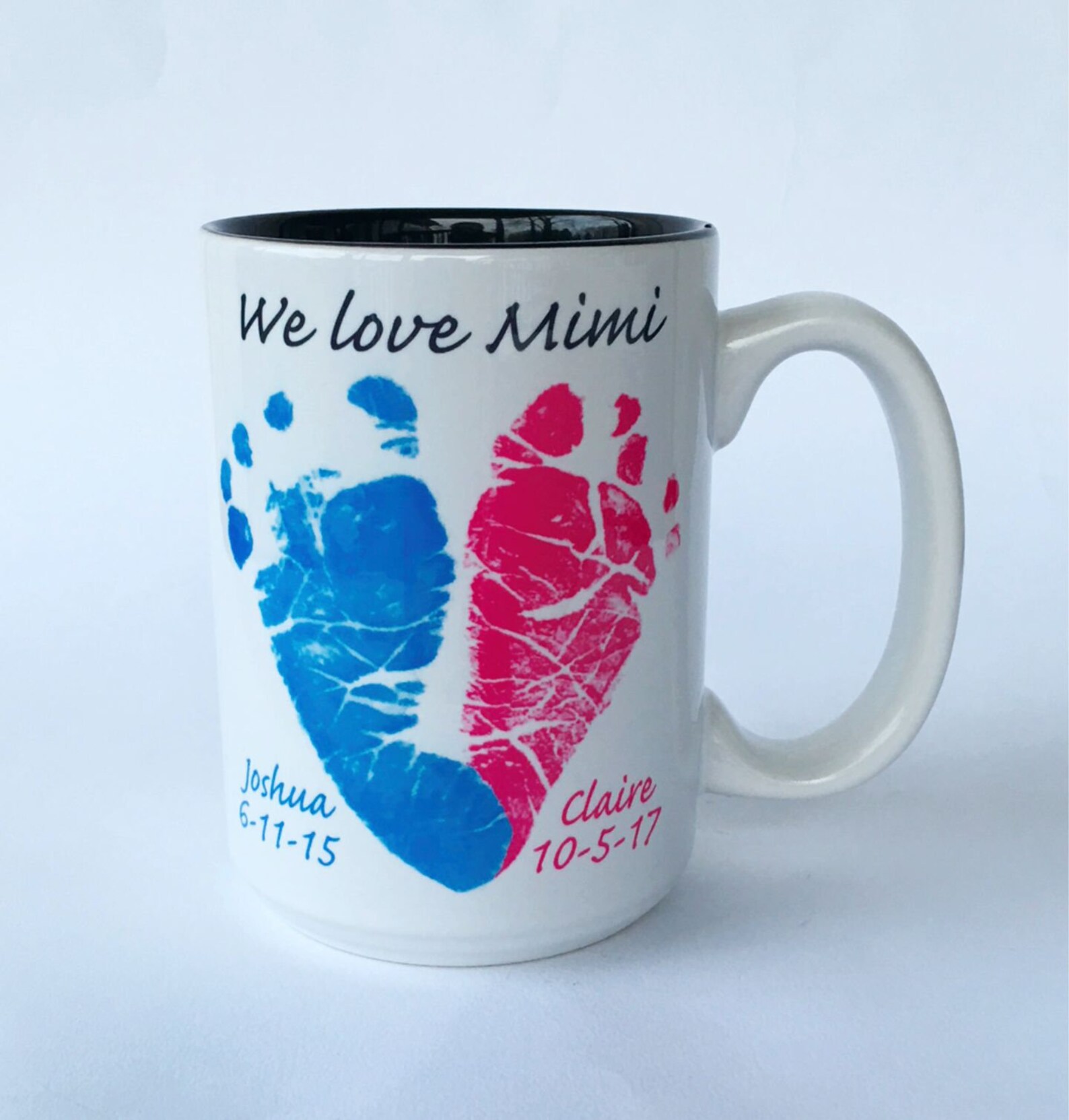 Cute family making christmas card idea Sibling Baby and Toddler Handprint Mugs With Actual Prints | Etsy