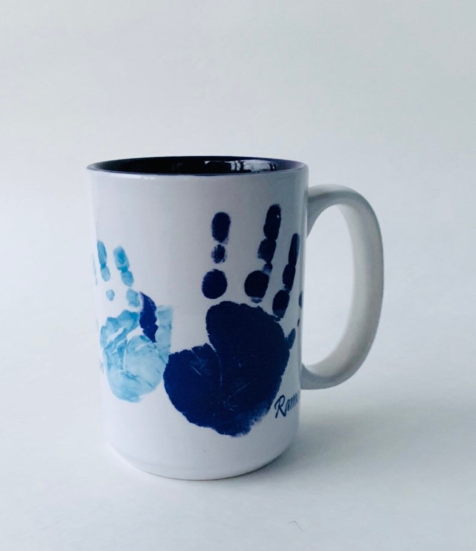 Arts and design: homemade christmas cards with fingerprint snowman families Sibling Baby and Toddler Handprint Mugs With Actual Prints | Etsy