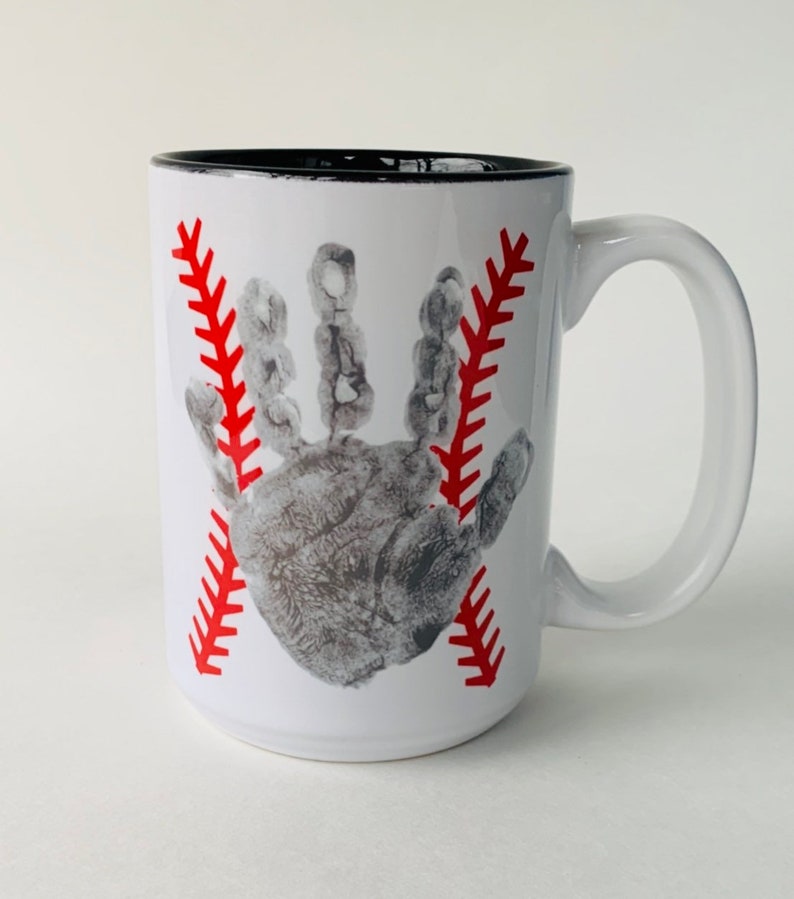 Baseball Keepsake Mug using Your Child's Actual Hand or Etsy