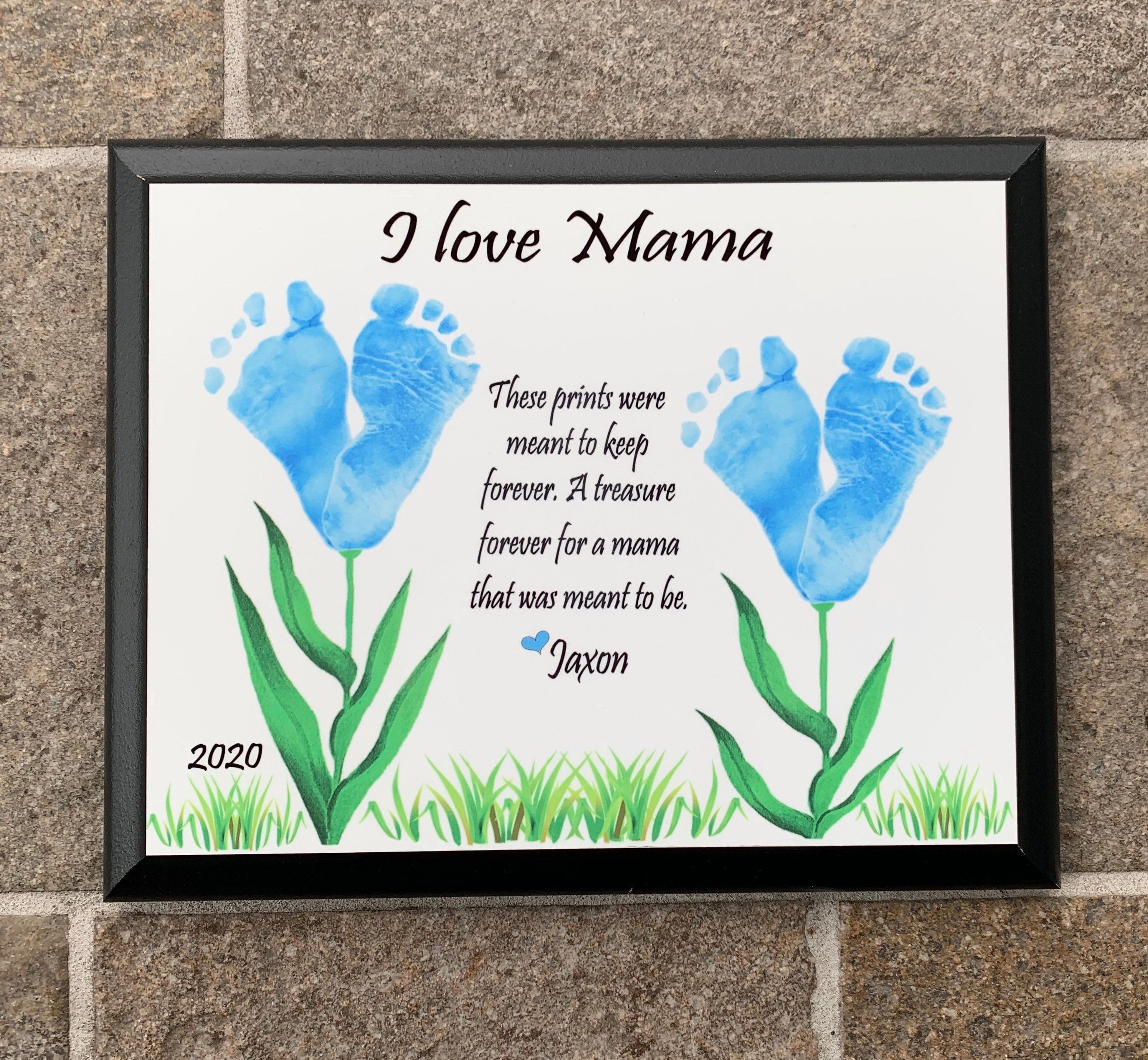 Hand & Footprint FLOWERS Sibling Plaque Children's Hand Etsy