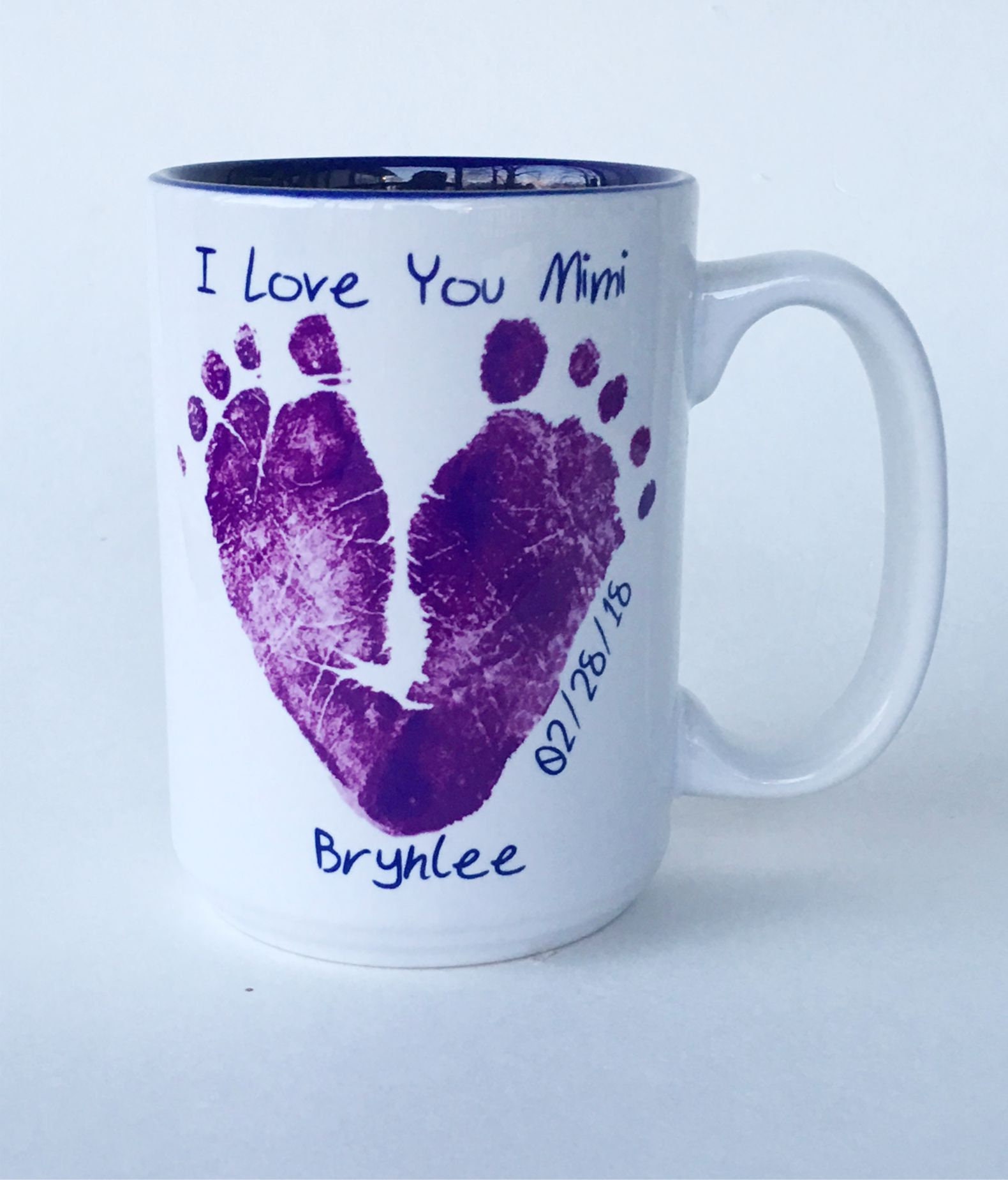 Hand and Footprint Art Mug Using Your Child's Actual Etsy