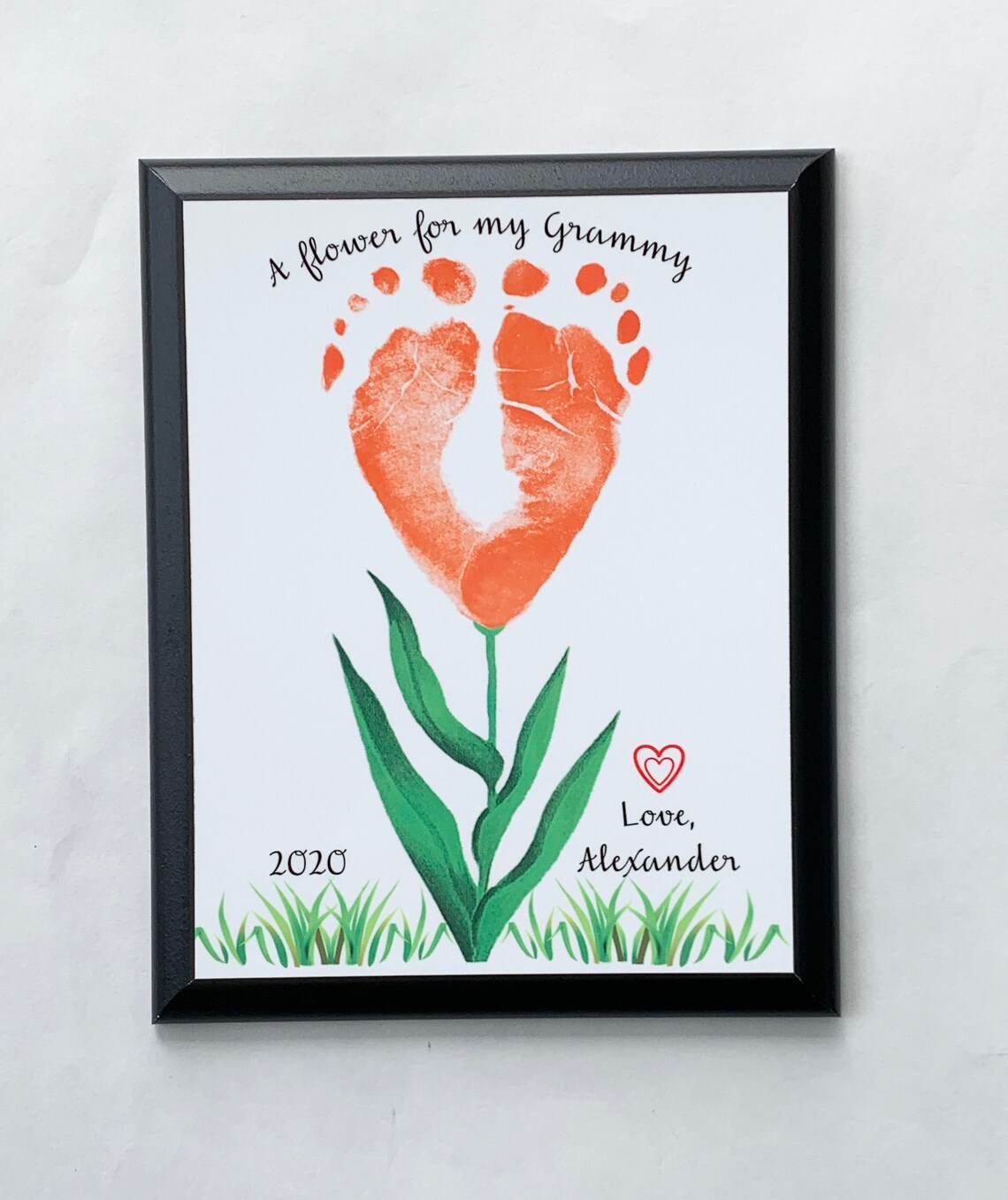 Hand & Footprint FLOWERS Sibling Plaque Children's Hand Etsy