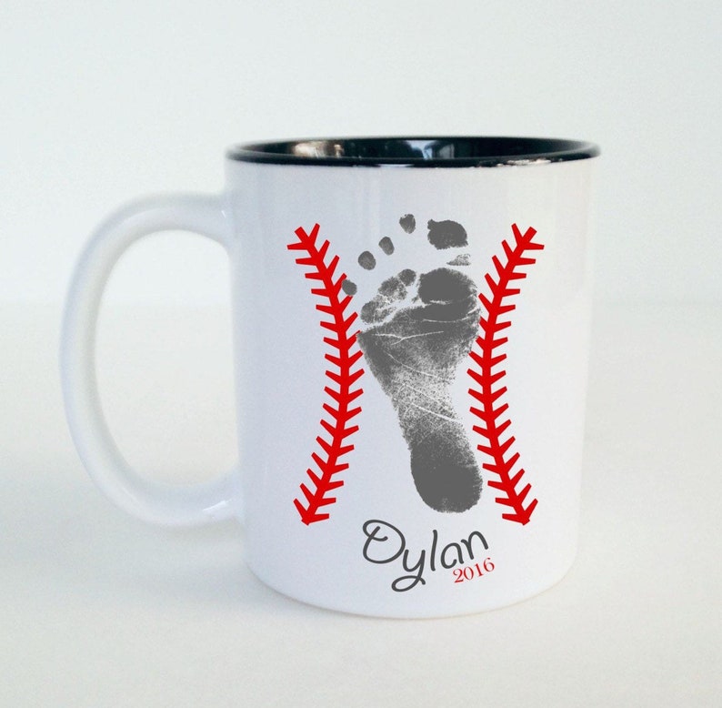 Baseball Keepsake Mug using Your Child's Actual Hand or Etsy