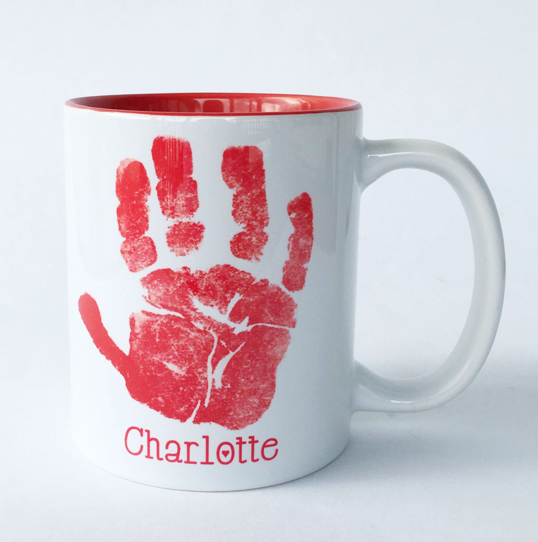 Baby Handprint Mug W/child's Actual Print Handprint Etsy