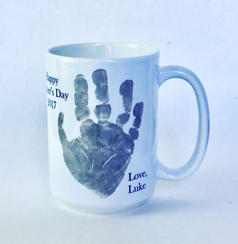 Baby Handprint Mug W/child's Actual Print Handprint Etsy Denmark