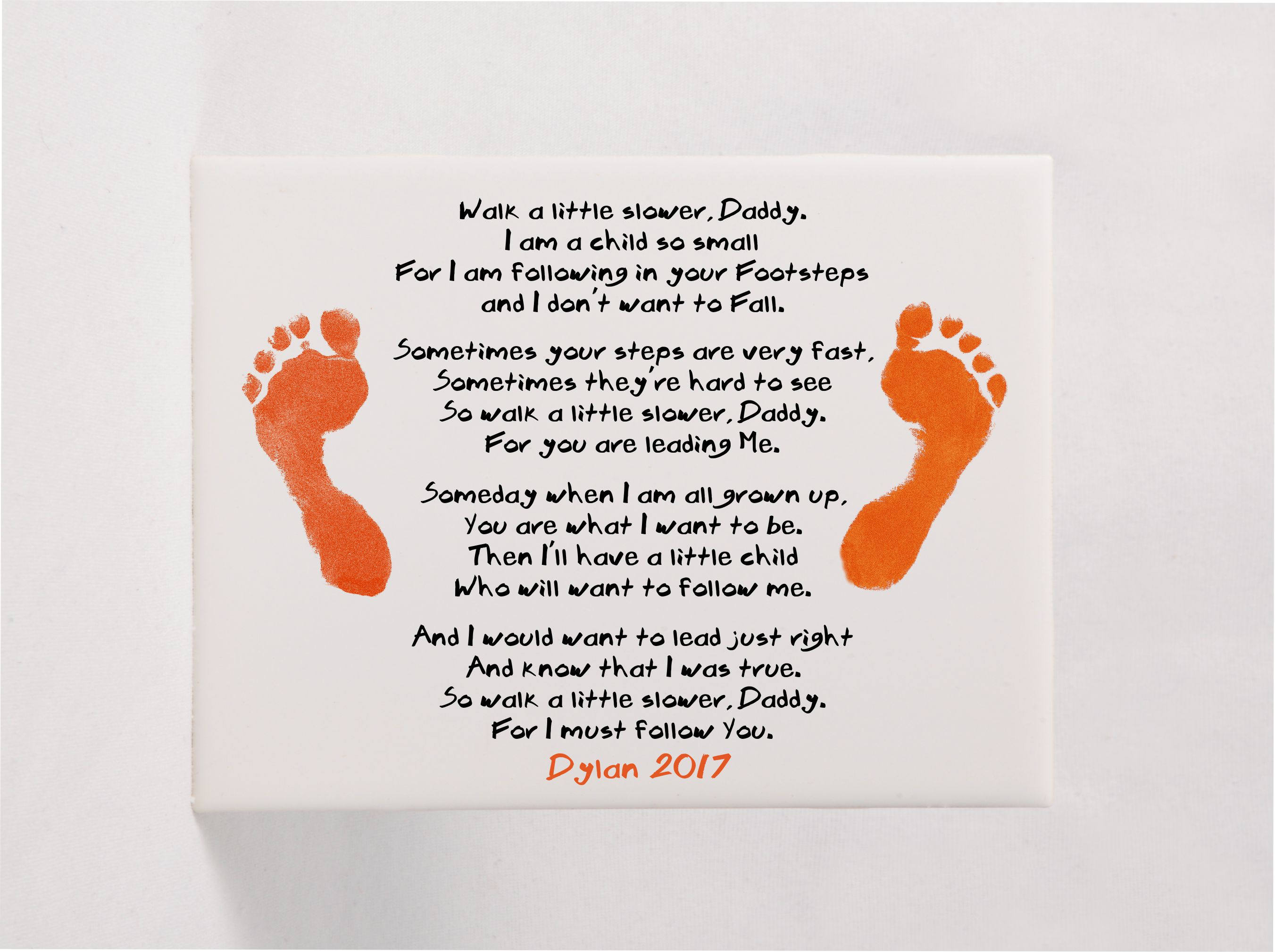 Toddler & Baby Footprint Art Plaque W/poem Using Child's Etsy