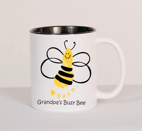 Download Baby Footprints Bumble Bee Mug For Mommy Daddy Loved Ones Etsy