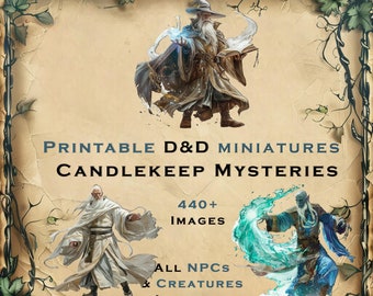 Candlekeep Mysteries D&D Miniatures: Printable Tabletop RPG Collection (Digital Download)