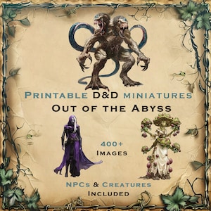 Collezione di gettoni e opere d'arte DND Out of the Abyss - Miniature stampabili Dungeons and Dragons per giochi di ruolo da tavolo D&D