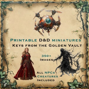 Sleutels uit de Golden Vault DND MINIATURE and ARTWORK-collectie - afdrukbare miniaturen Dungeons and Dragons voor tafelblad D&D RPG
