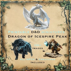 Dragon of Icespire Peak DND MINIATUR und KUNST Sammlung - Druckbare Miniaturen Dungeons and Dragons für Tabletop D&D rpg