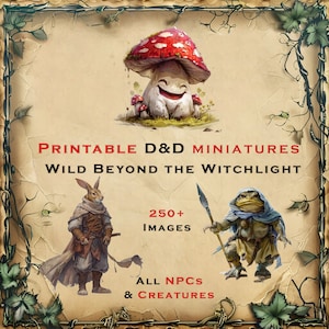 Colección de miniaturas y obras de arte de DND "Salvaje más allá de la luz de las brujas": miniaturas imprimibles de Dungeons and Dragons para el juego de rol de mesa D&D