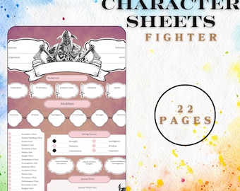 Fighter DnD Character Journal: 5e Campaign Tracker (A4, PDF)